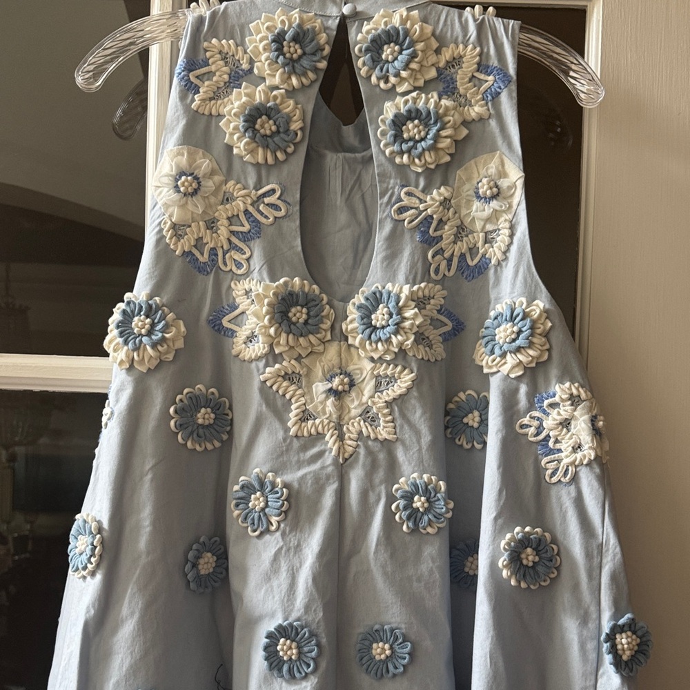 Anthropologie Blue and White Floral Dress New without tags! - Picture 4 of 6